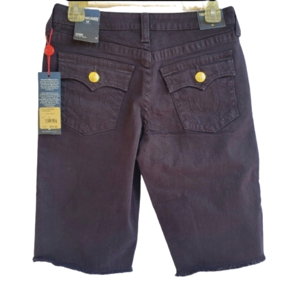 NWT True Religion Boys' Geno Frayed Denim Jean Short Sz 14 - Picture 2 of 13